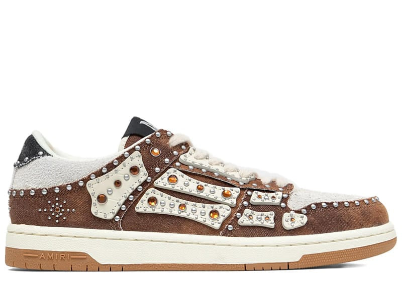 Amiri Stud Skel Top Low Dark Brown
