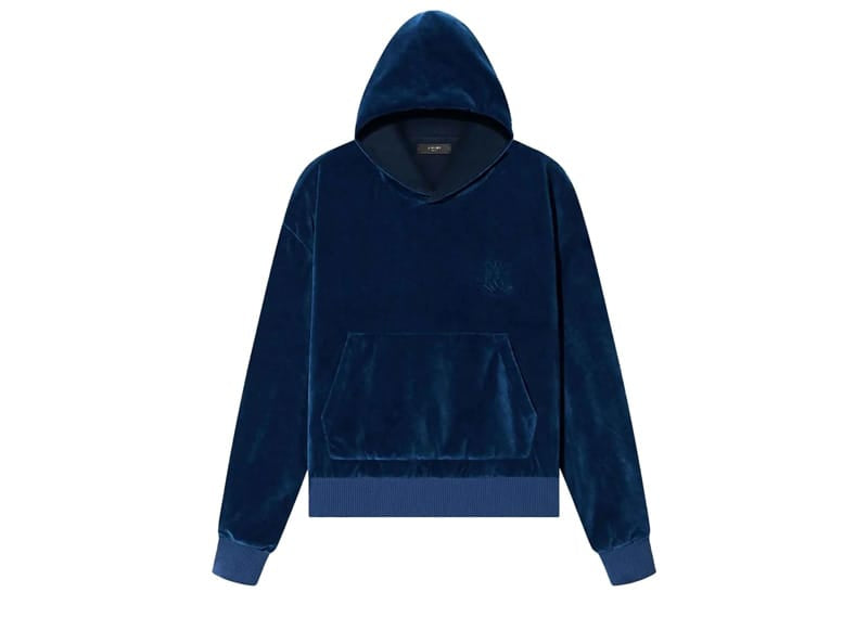 AMIRI Velour Hoodie Blue