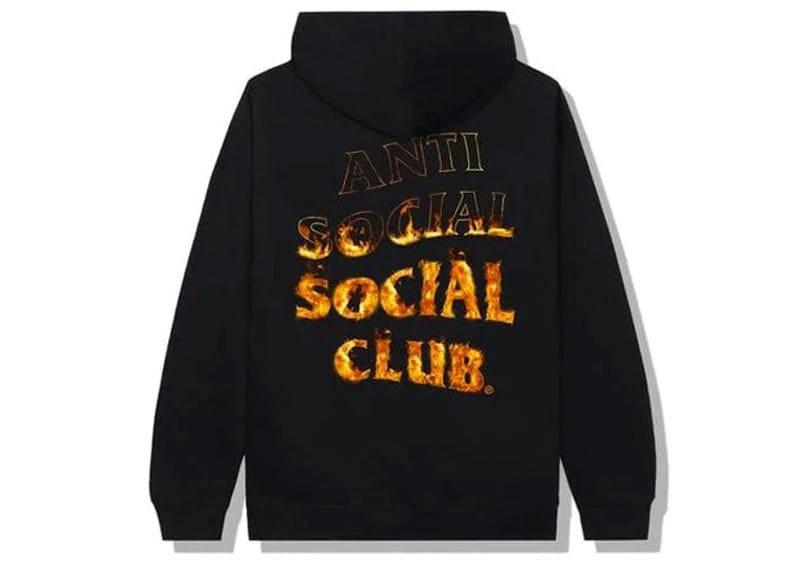 Anti Social Social Club A Fire Inside Flame Hoodie Black
