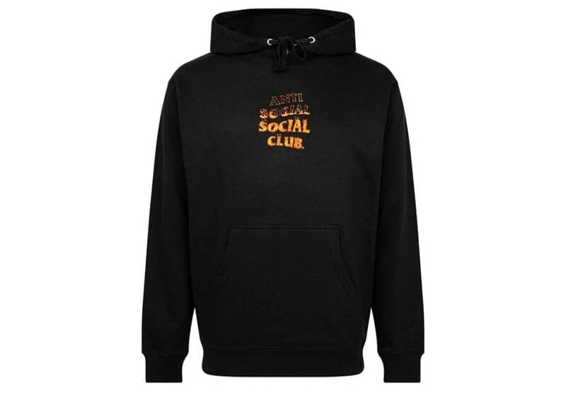 Anti Social Social Club A Fire Inside Flame Hoodie Black