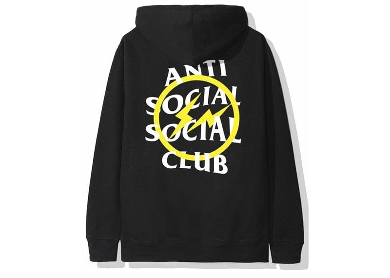 Anti Social Social Club x Fragment Yellow Bolt Hoodie (FW19) Black