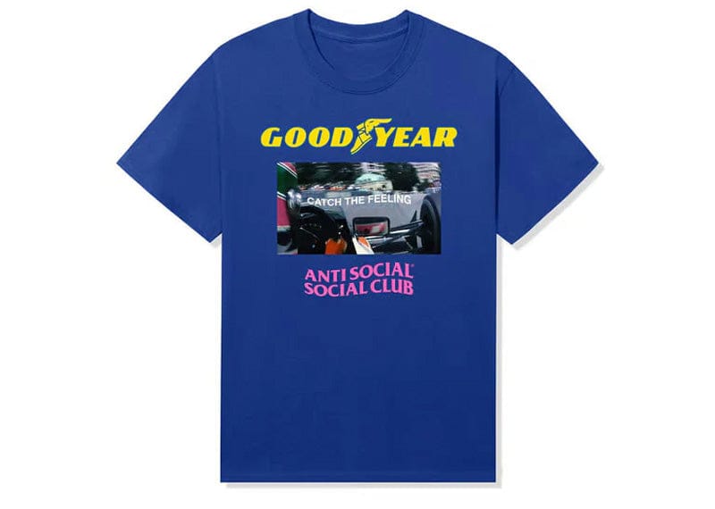 Anti Social Social Club x Goodyear Catch The Feeling Tee Royal Blue