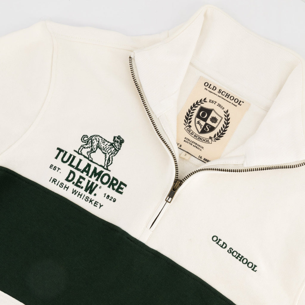 B2B Old School Tullamore Dew Quarter Zip Sweat Panel Green White