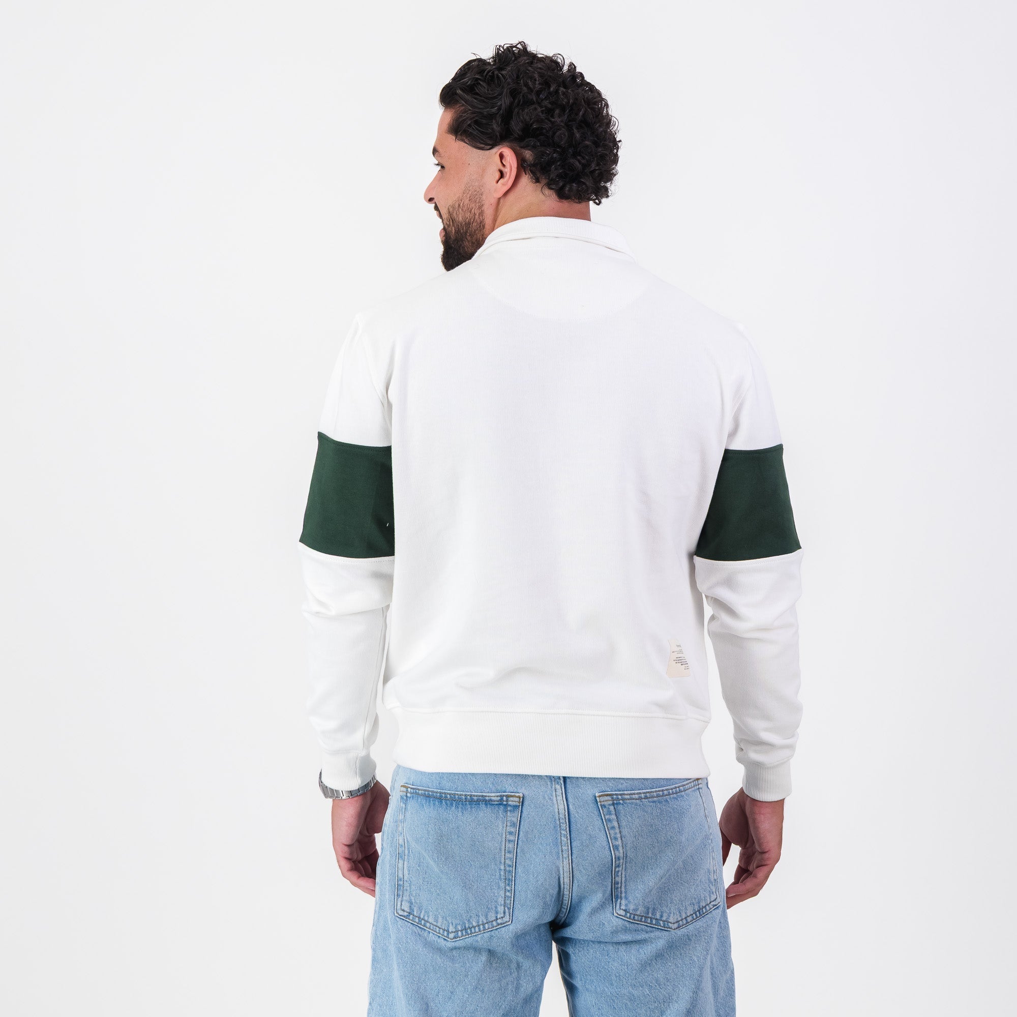 B2B Old School Tullamore Dew Quarter Zip Sweat Panel Green White