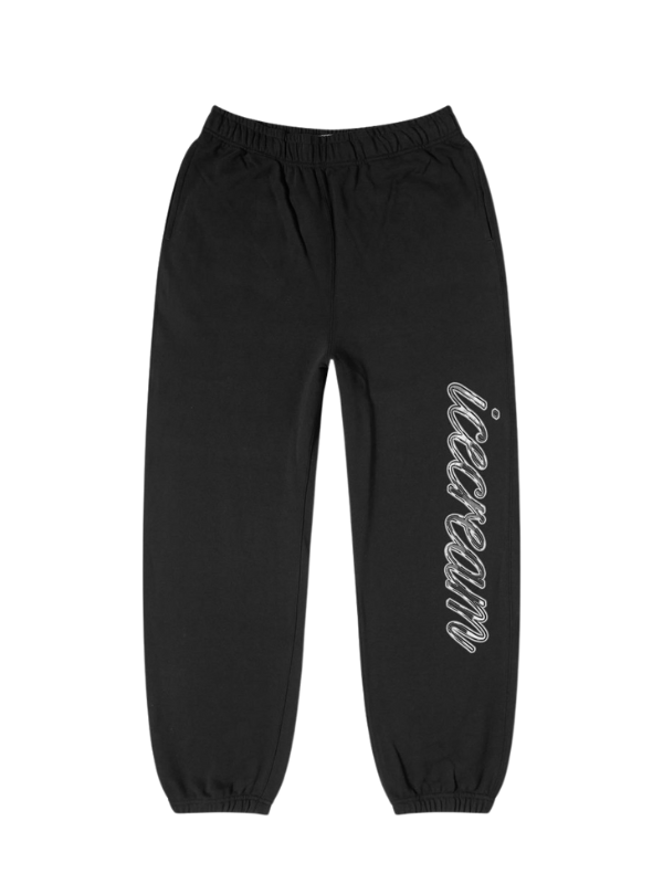 Ice-Cream Track Pants Chrome Script Black