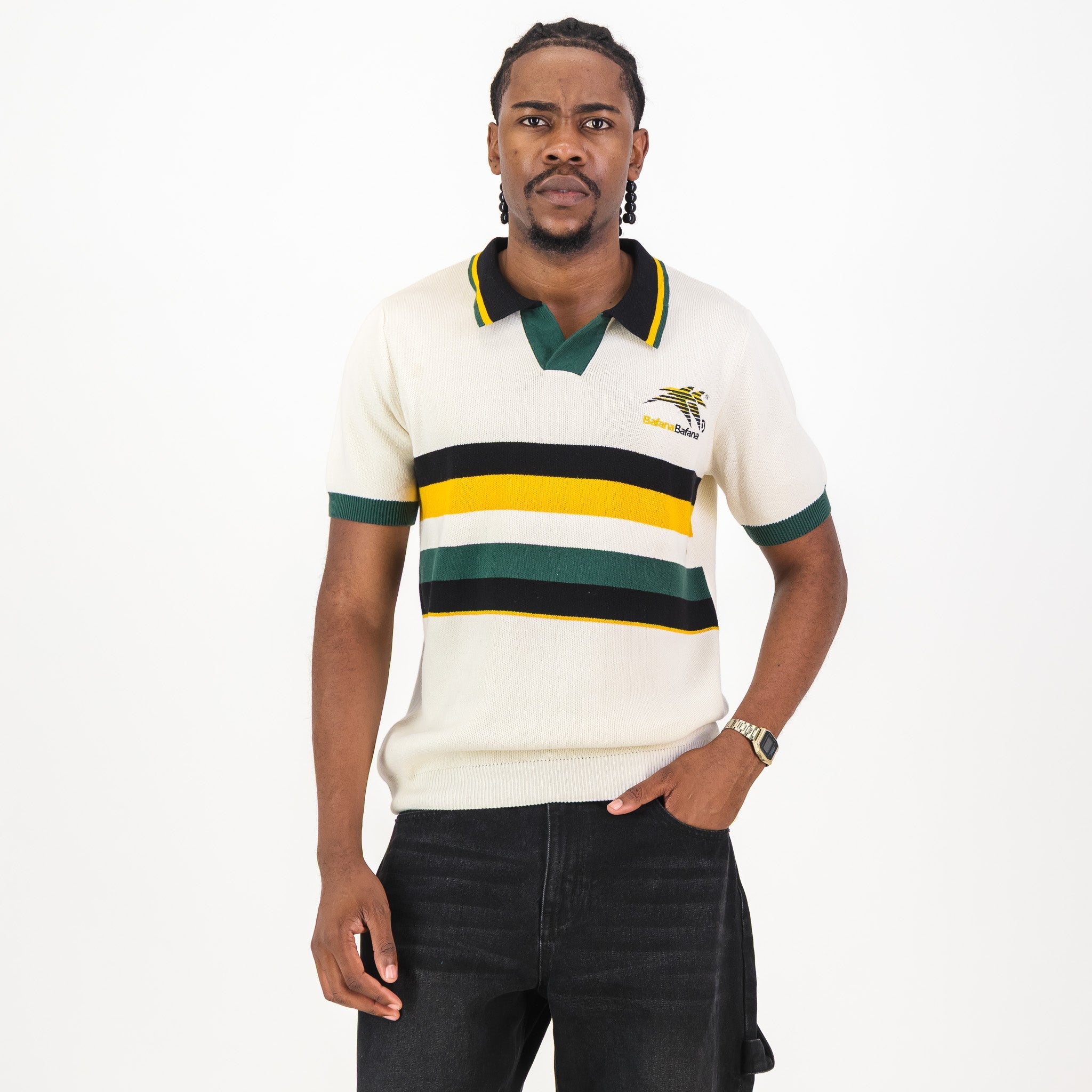 Bafana Bafana Knitwear Short Sleeve Polo Ivory