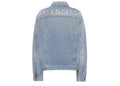 Balenciaga Crystal Logo Cotton Denim Jacket Blue