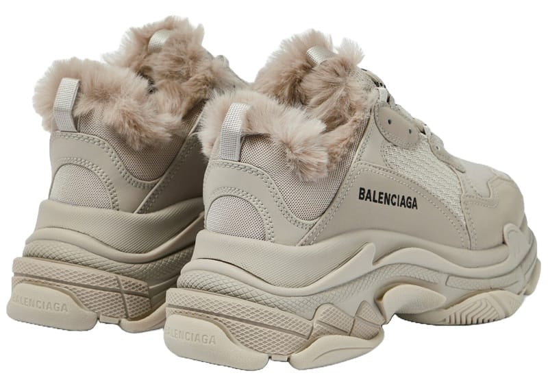Balenciaga Triple S Sneaker Fake Fur Beige