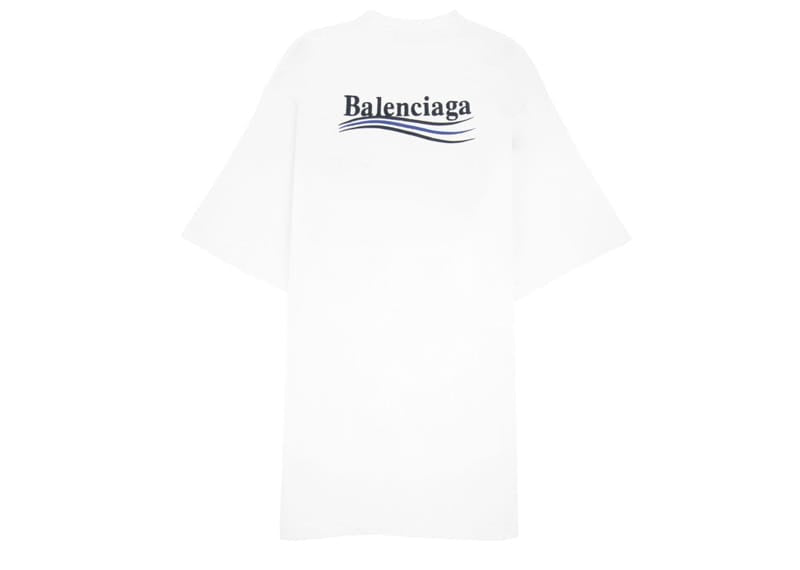 Balenciaga Women's Political Campaign Small Fit Embroidery Round-neck White