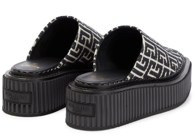 Balmain Uda 50 Logo-Jacquard Mules