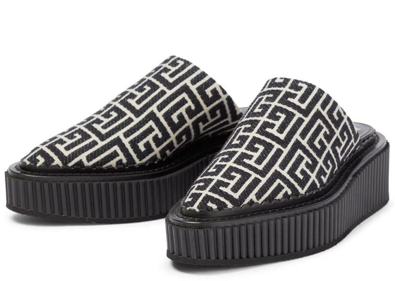 Balmain Uda 50 Logo-Jacquard Mules