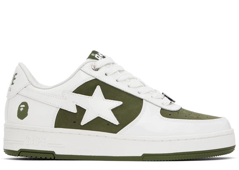 A Bathing Ape Bape Sta Low #6 White Olive Drab