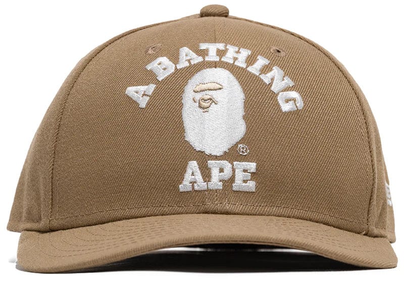 Bape College New Era 59Fifty Low Profile Fitted Cap Biege