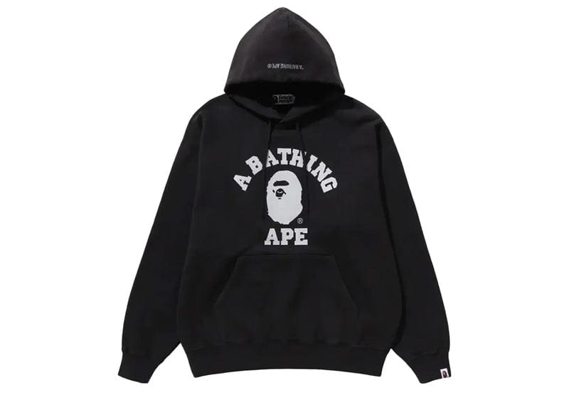 BAPE College Overdye Pullover Hoodie Black