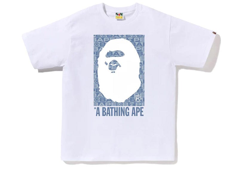 BAPE Lux Sport Pattern Box Ape Head Tee White