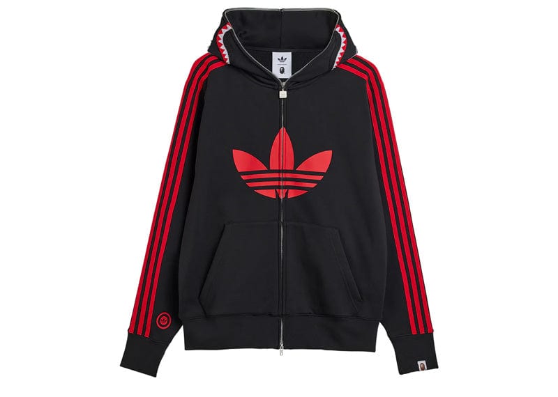 Bape x adidas Shark Fleece Full Zip Hoodie Black