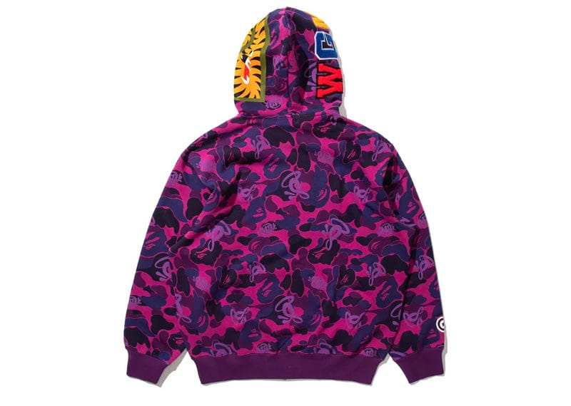 BAPE x Spotify x Central Cee Camo Shark Full Zip Hoodie Purple
