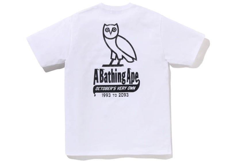 OVO x BAPE-STA Crocodile Print Tee White