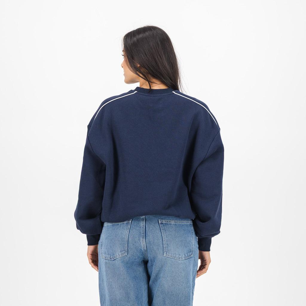 Barcelona FC colour block Crew Sweat-Navy