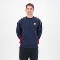 Barcelona FC colour block Crew Sweat-Navy