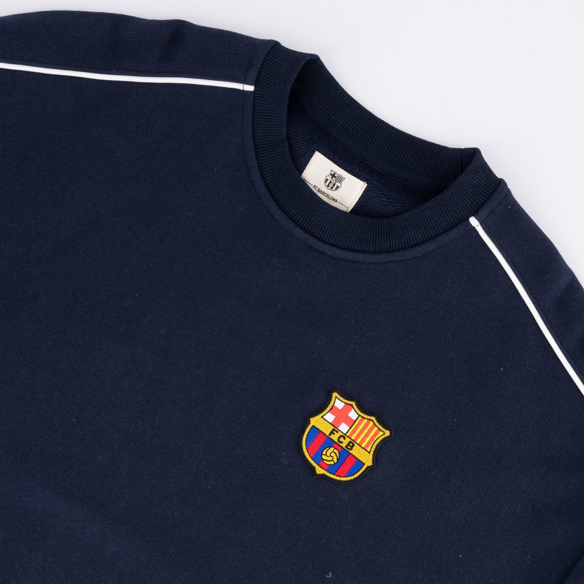 Barcelona FC colour block Crew Sweat-Navy