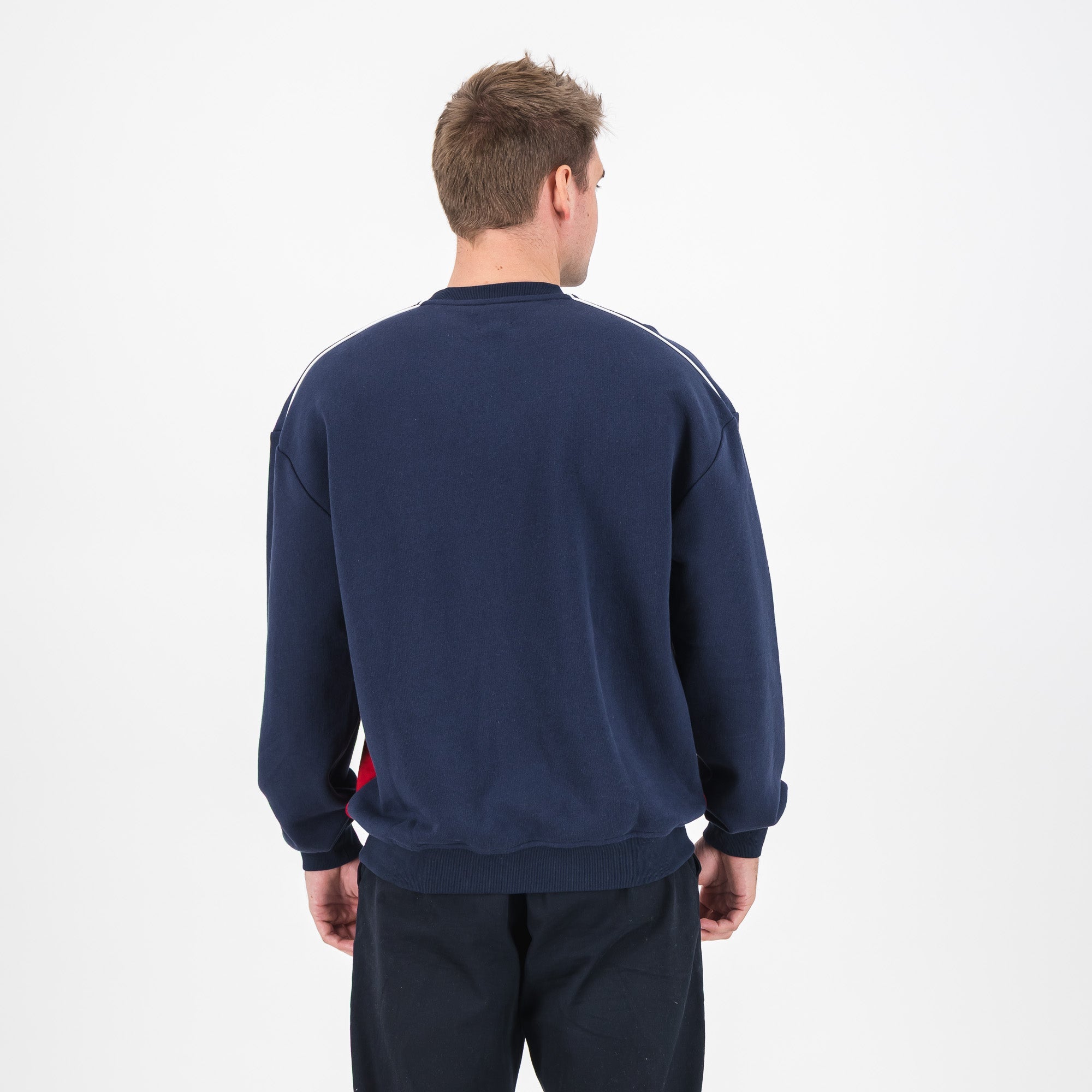 Barcelona FC colour block Crew Sweat-Navy