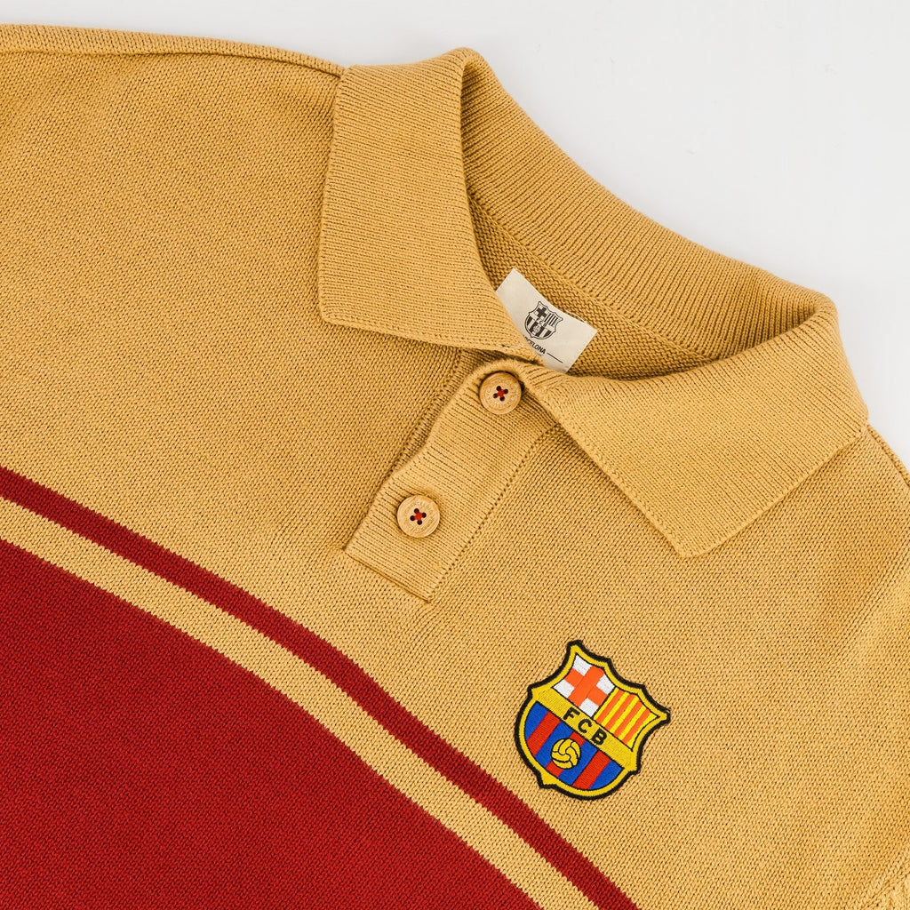 Barcelona FC Hoop Button up LS Jersey-Ice Coffee