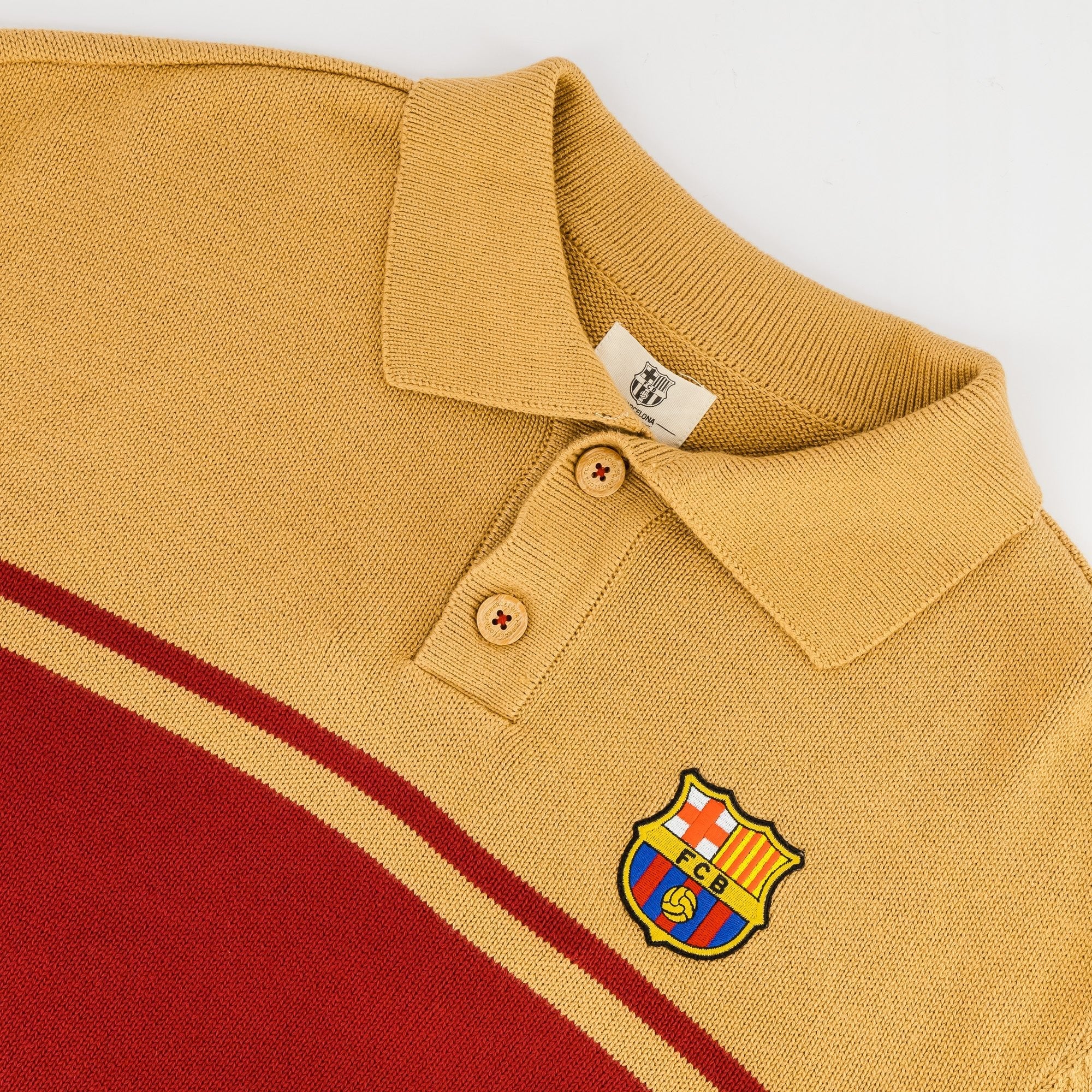 Barcelona FC Hoop Button up LS Jersey-Ice Coffee