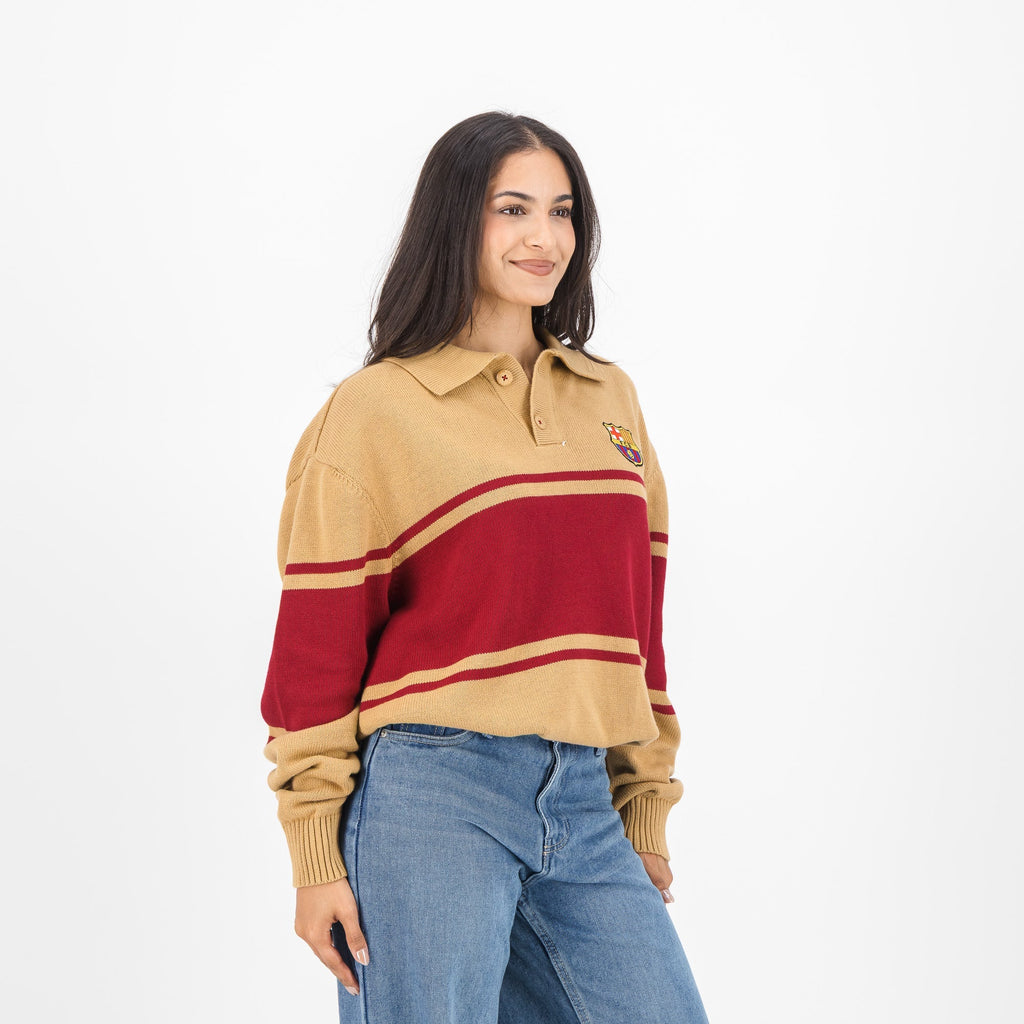 Barcelona FC Hoop Button up LS Jersey-Ice Coffee