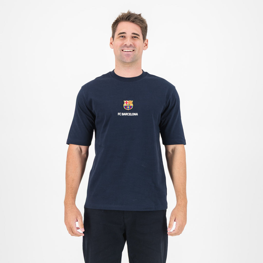 Barcelona FC Shield Boxy Tee-Navy