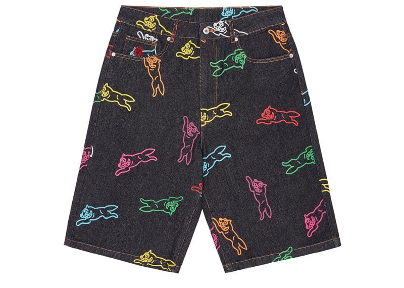 Billionaire Boys Club Allover Running Dog Denim Shorts Black