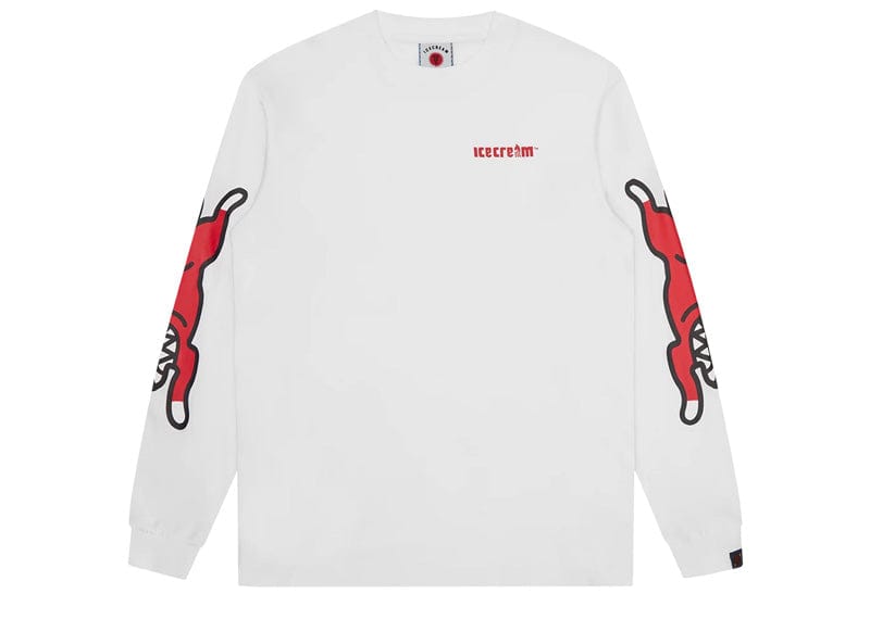 Ice Cream Billionaire Boys Club Running Dog L/S Tee White