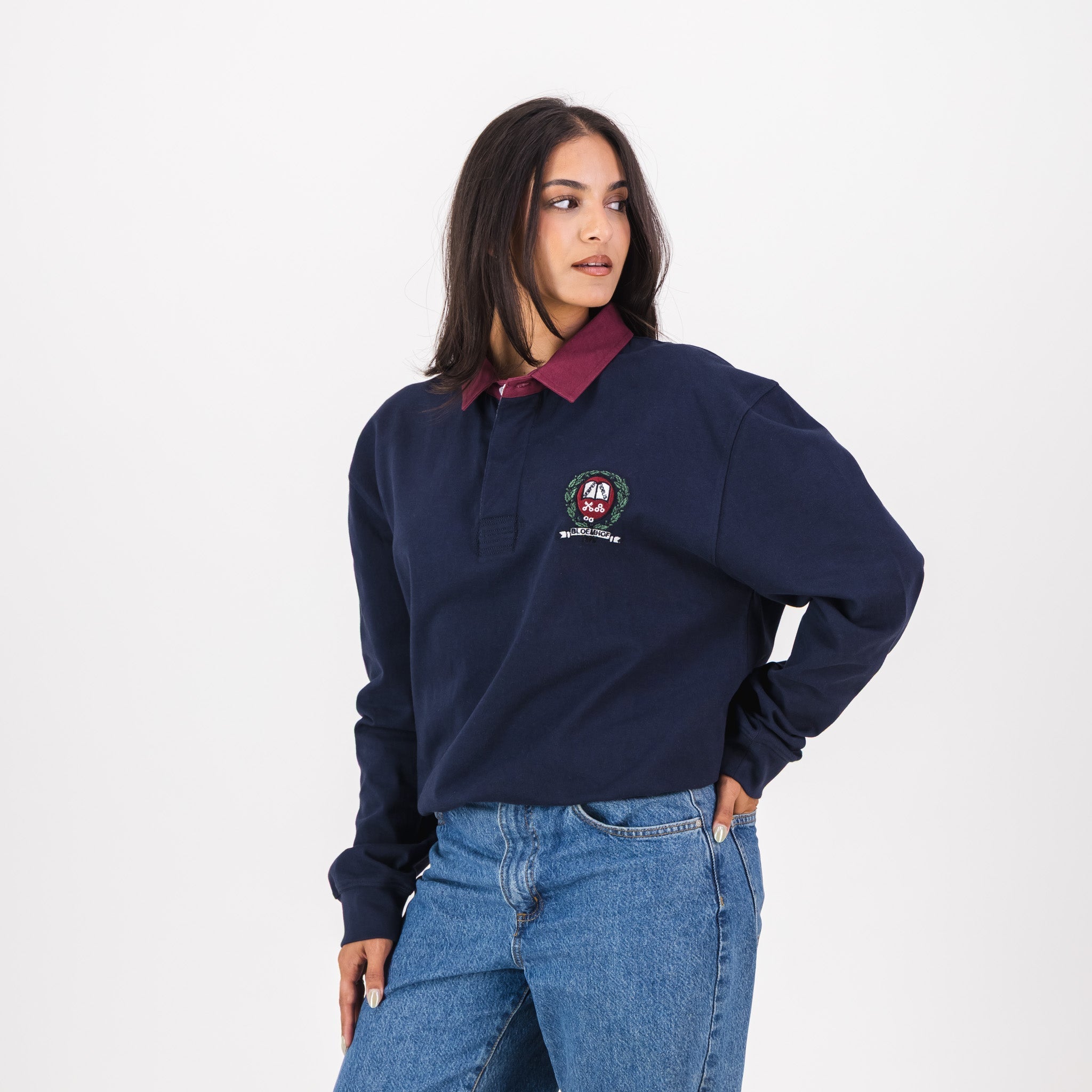 Bloemhof Girls High School LS Rugby Jersey-Navy