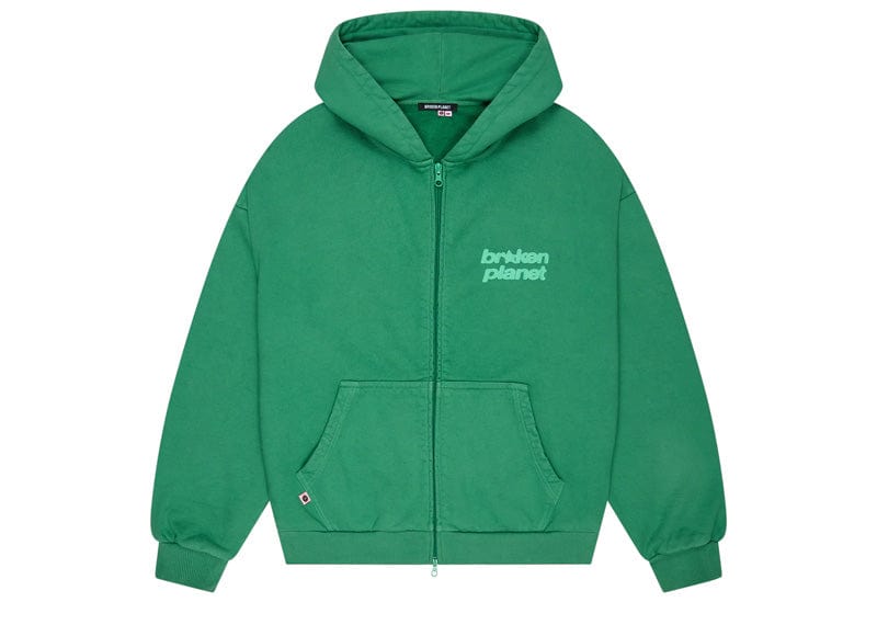 Broken Planet Basic Zip-Up Hoodie Washed Pine Green