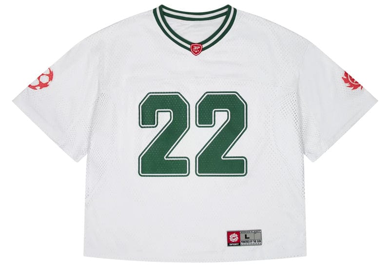 Broken Planet Football Jersey Snow White/Forest Green