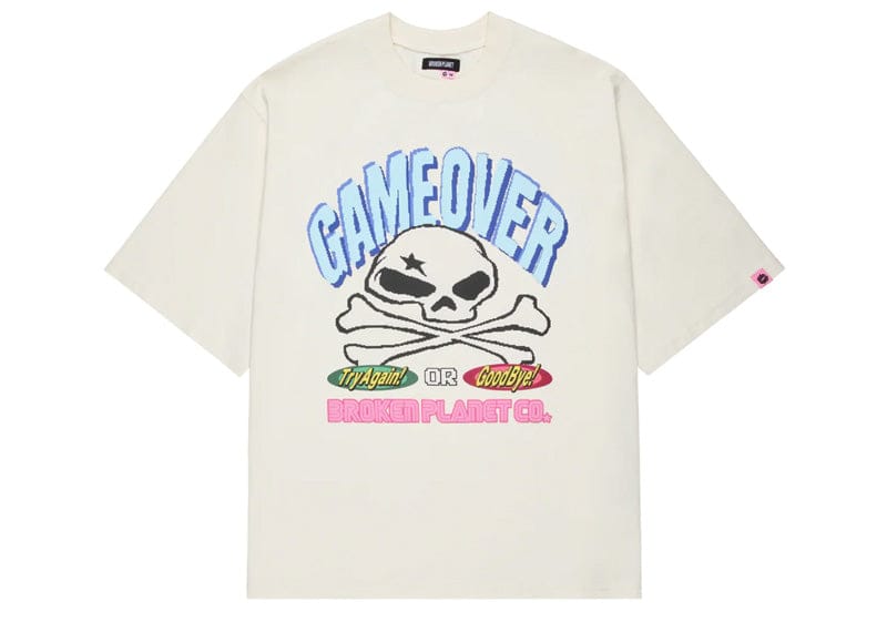 Broken Planet Market Game Over Tee Vanilla White