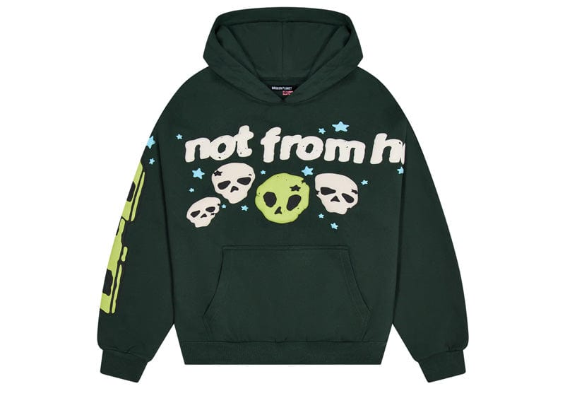 Broken Planet Market Not From Here Hoodie Dark Green