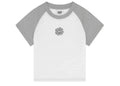 Broken Planet Sun Logo Baby Tee Snow White/Heather Grey