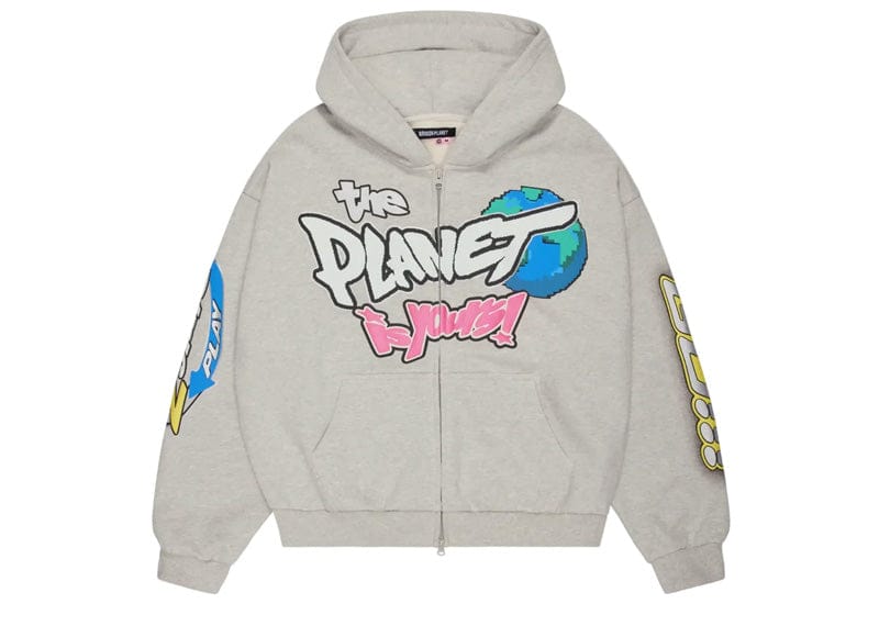Broken Planet The Planet Is Your Zip Up Hoodie Ash Heather Grey