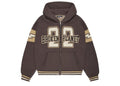 Broken Planet Varsity Knit Zip-Up Hoodie Chocolate Brown