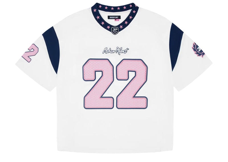 Broken Planet Market All Star Jersey White/Blue/Pink