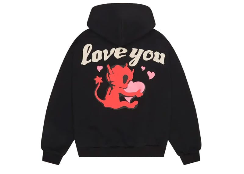 Broken Planet Market Broken Hearts Hoodie Midnight Black