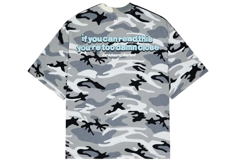 Broken Planet Market Don’t Ask Me Split Tee Midnight Black/Snow Camo