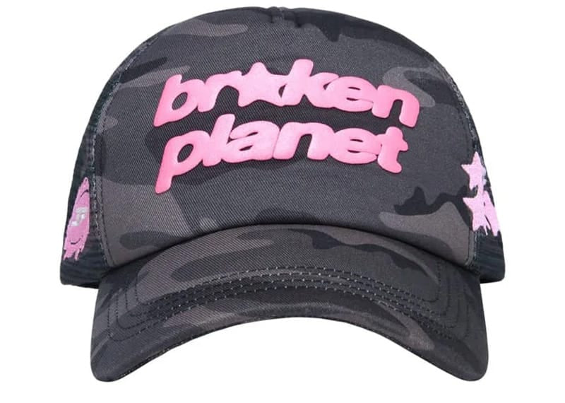 Broken Planet Market Trucker Cap Black Star Camo