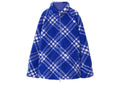 Burberry Check-Pattern Fleece Jacket Cobalt Blue/White
