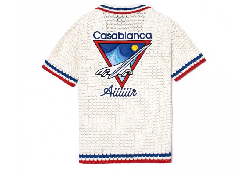 Casablanca Aiiiiir Crochet Knit Shirt White