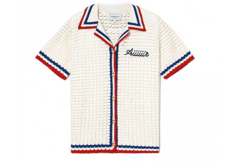 Casablanca Aiiiiir Crochet Knit Shirt White