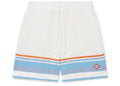 Casablanca Cotton Crochet Tennis Shorts White/Blue