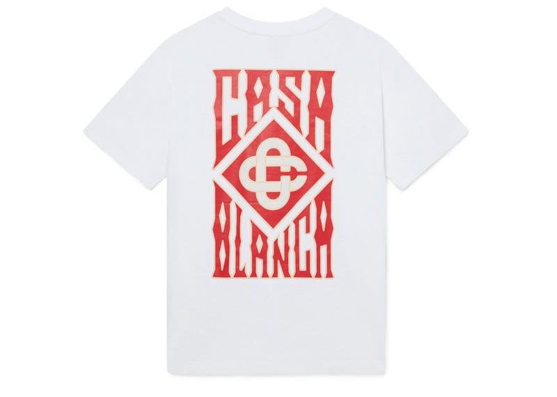 Casablanca Gothic Logo Short Sleeve Tee White