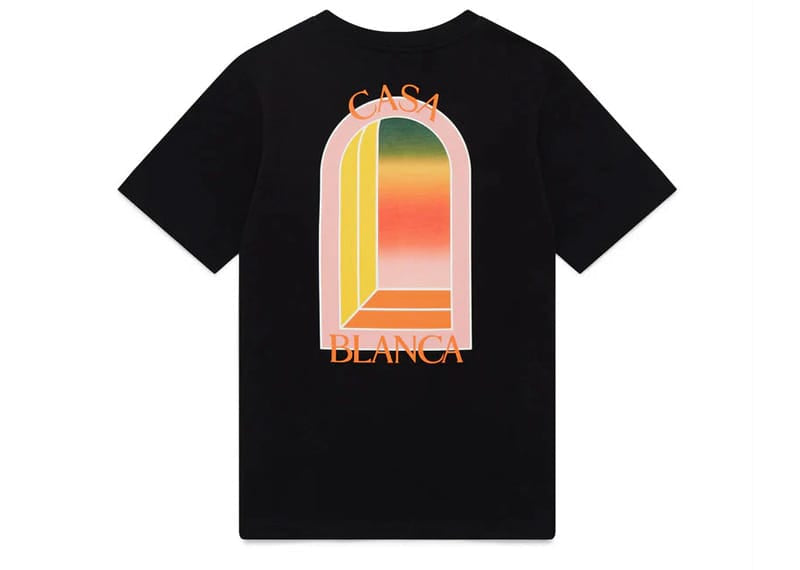 Casablanca Gradient Arch Logo Printed T Shirt Black